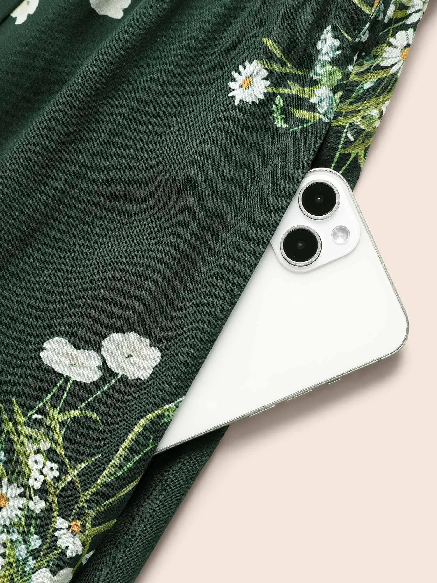 Floral Overlap Collar Split Hem Dress sold by Bloomchic product image thumbnail 5