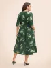 Floral Overlap Collar Split Hem Dress sold by Bloomchic