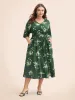 Floral Overlap Collar Split Hem Dress sold by Bloomchic