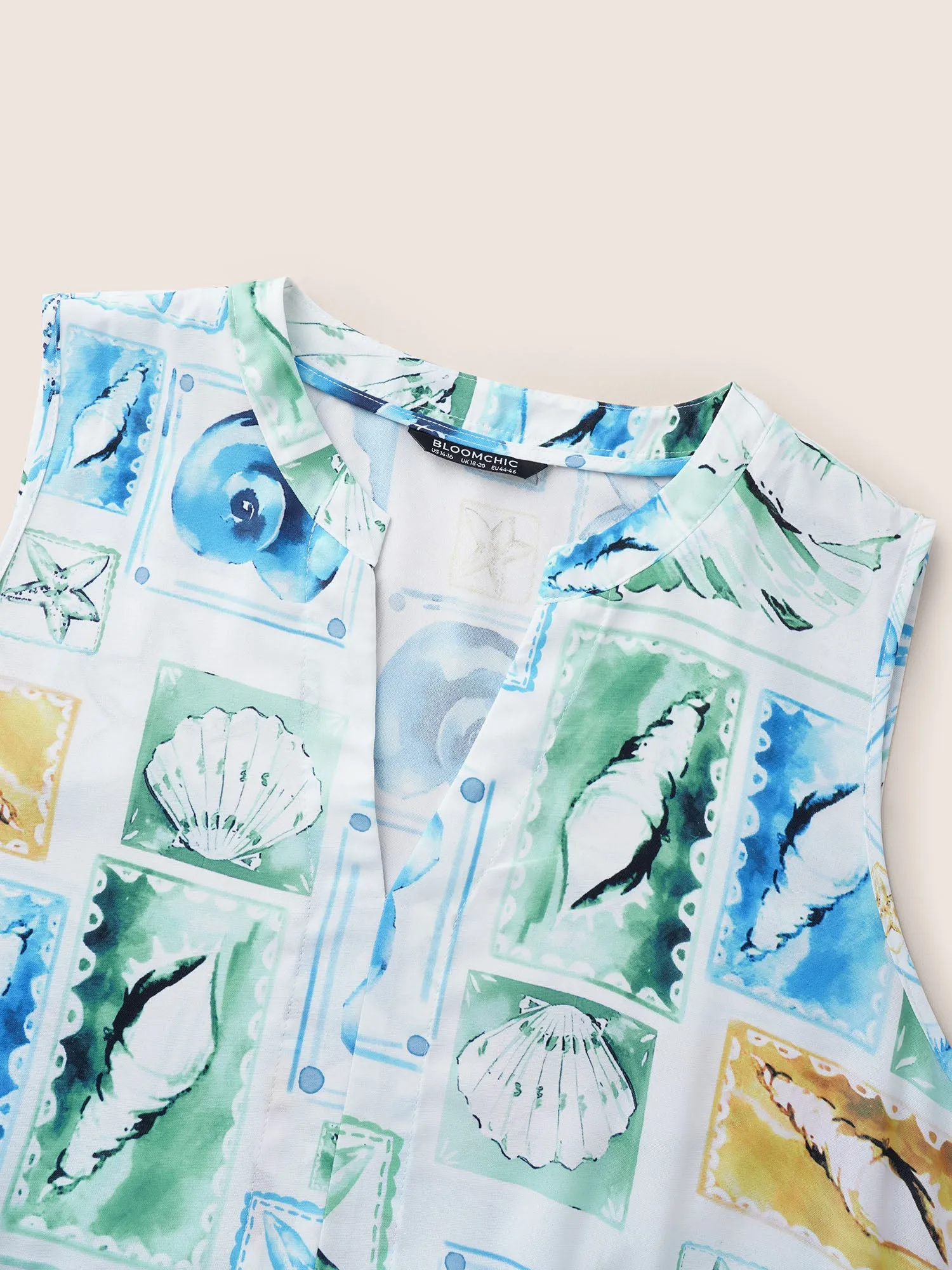 Shell Notched Ruffle Layered Hem Tank Dress sold by Bloomchic product image thumbnail 5