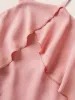 Plain Ruffle Trim Pocket Adjustable Straps Dress sold by Bloomchic