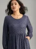 Geometric Elastic Waist Pocket Gathered Dress sold by Bloomchic