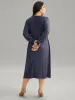 Geometric Elastic Waist Pocket Gathered Dress sold by Bloomchic