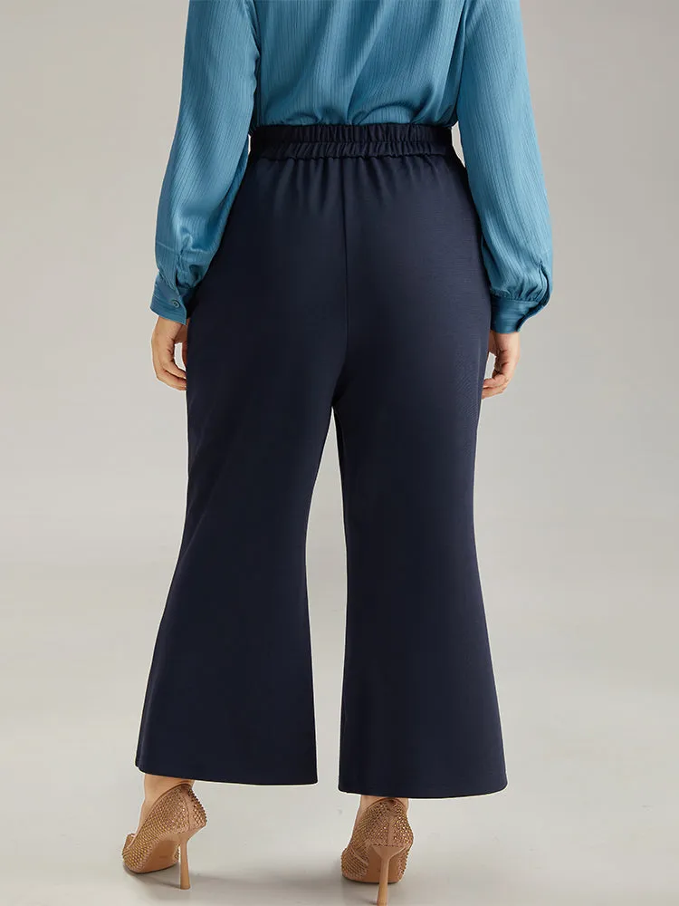 Solid Metal Detail Pocket Flare Leg Pants sold by Bloomchic product image thumbnail 2