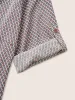 Gingham Ruffle Trim Tab Sleeve Blouse sold by Bloomchic