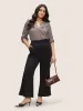 Gingham Ruffle Trim Tab Sleeve Blouse sold by Bloomchic
