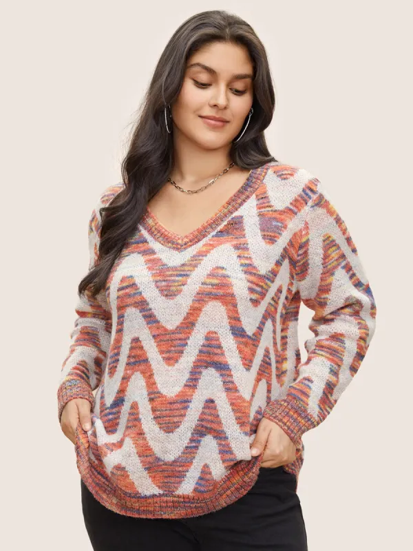 Asymmetrical Heather Wave Elastic Cuffs Pullover sold by Bloomchic
