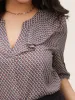 Gingham Ruffle Trim Tab Sleeve Blouse sold by Bloomchic