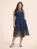Lace Panel Elastic Waist Sleeveless Dress sold by Bloomchic