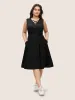 Solid Ruffle Layered Hem Lace Up Dress sold by Bloomchic