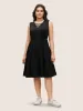 Solid Ruffle Layered Hem Lace Up Dress sold by Bloomchic