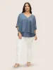 Chiffon Tiered Mesh Split Side Blouse sold by Bloomchic