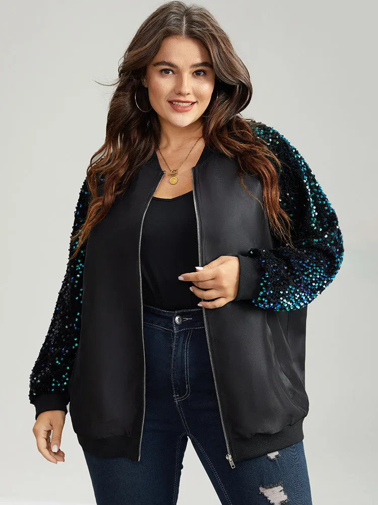 Sequin Detail Patchwork Pocket Jacket sold by Bloomchic