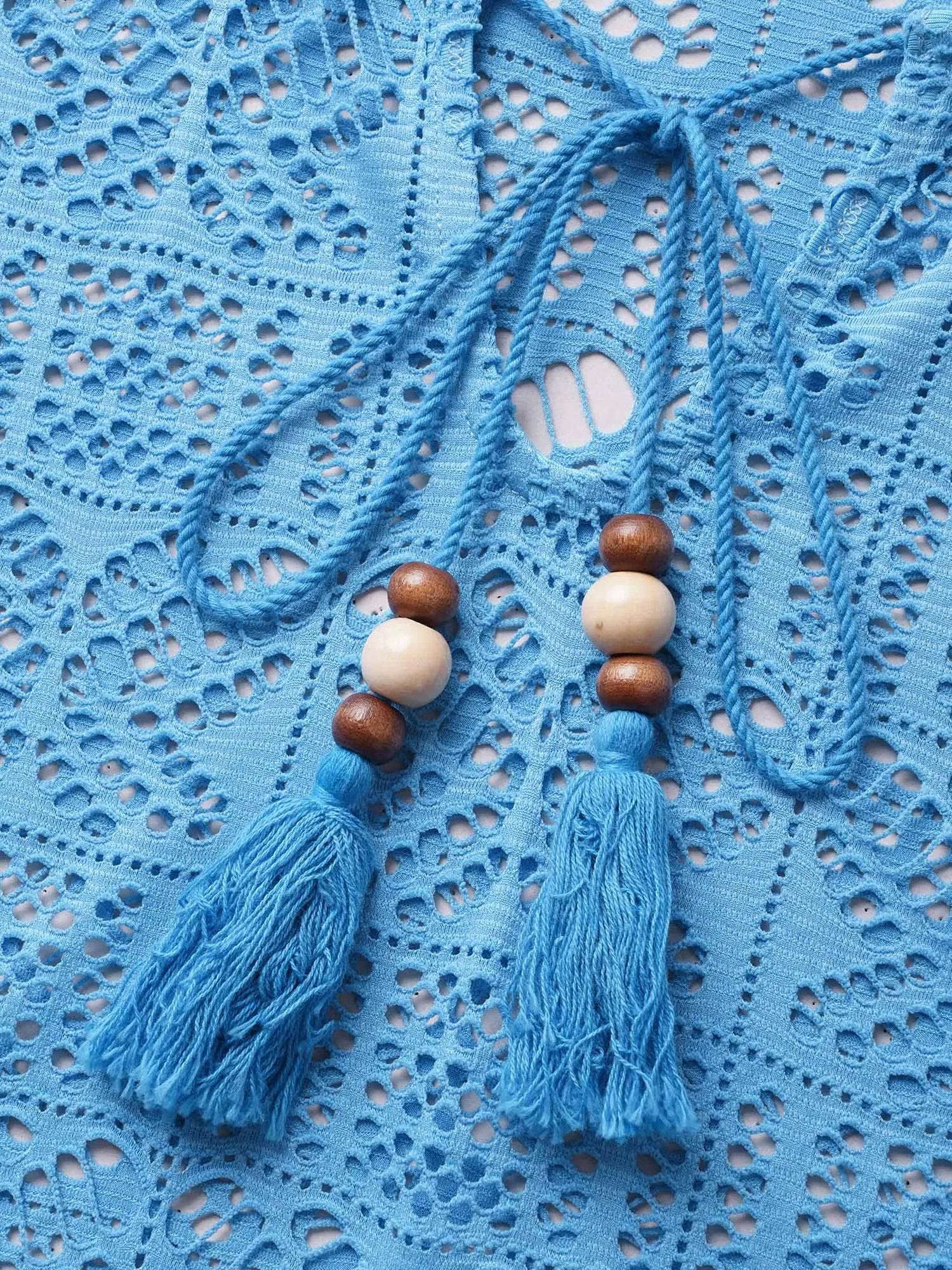 Cut Out Tassel Trim Split Hem Midi Dress sold by Bloomchic product image thumbnail 5