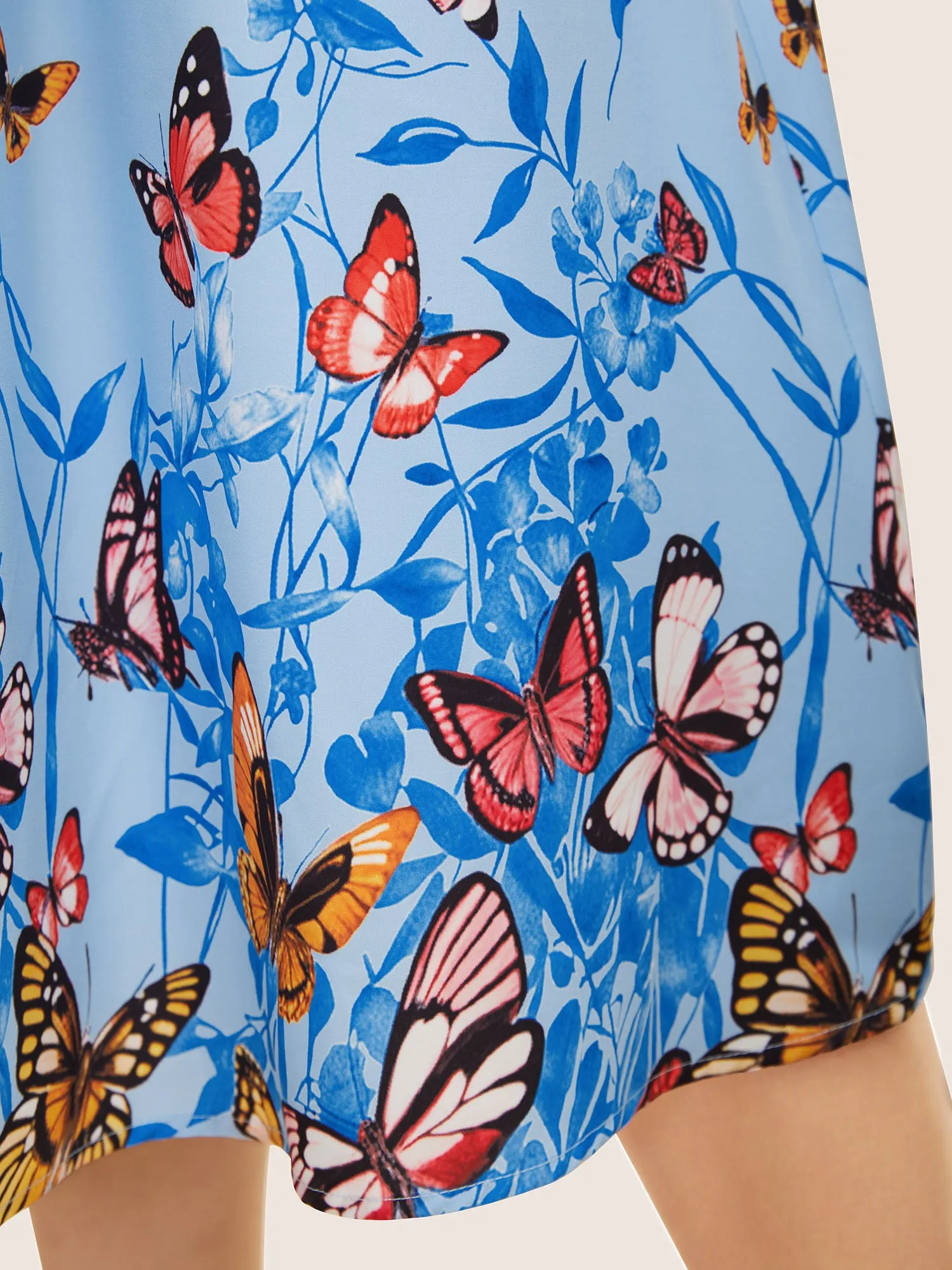 Butterfly Print Wrap Gathered Tank Dress sold by Bloomchic product image thumbnail 5