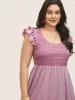 Plain Shirred Tiered Flounce Sleeve Dress sold by Bloomchic