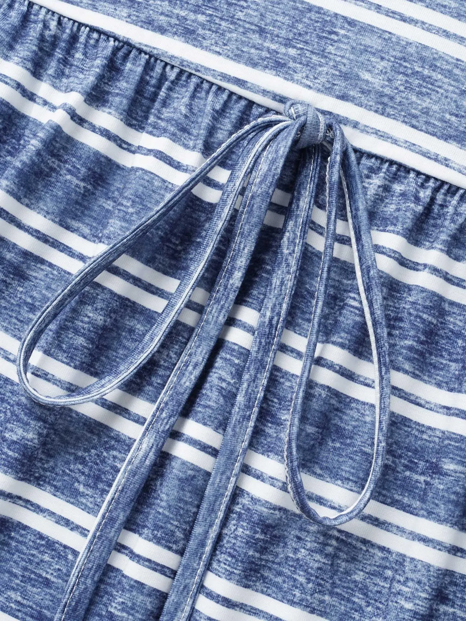 Striped Ties Pocket Roll sleeve Dress sold by Bloomchic product image thumbnail 5