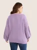 Solid Heart Pointelle Lantern Sleeve Pullover sold by Bloomchic