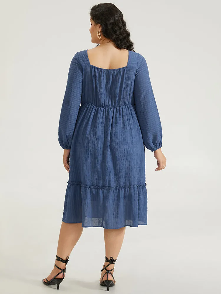 Solid Plisse Ties Frill Trim Ruched Dress sold by Bloomchic product image thumbnail 3