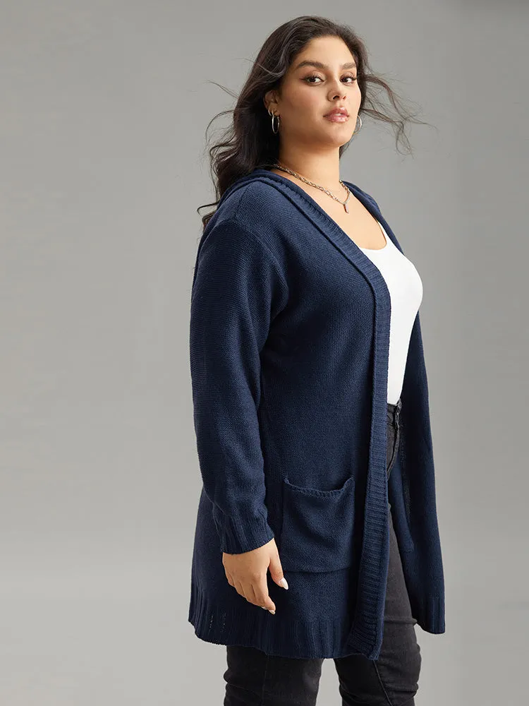 Plain Texture Pocket Hooded Cardigan sold by Bloomchic product image thumbnail 5