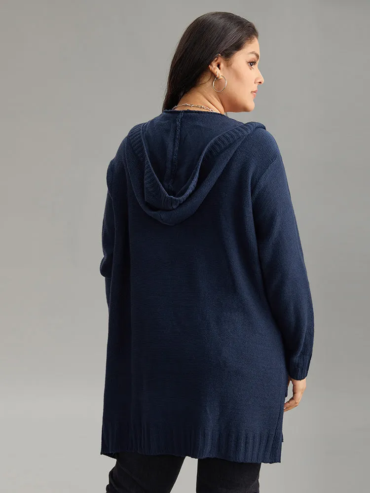 Plain Texture Pocket Hooded Cardigan sold by Bloomchic product image thumbnail 3