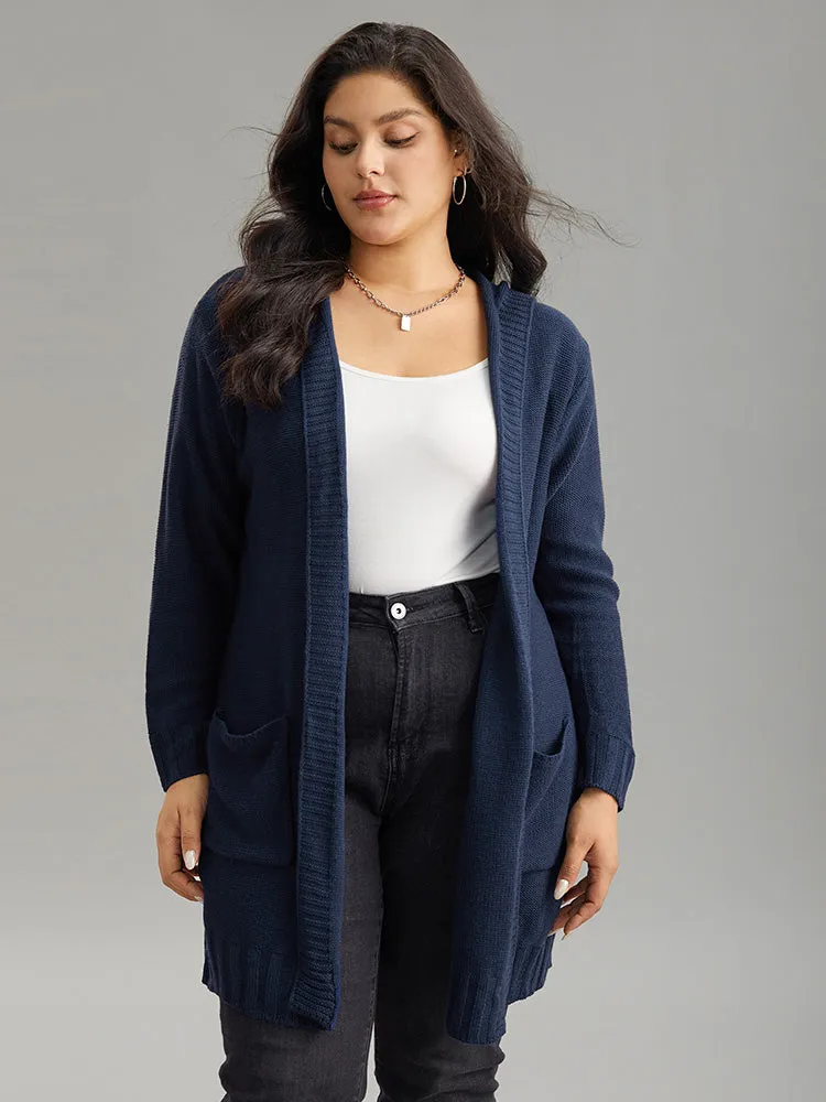 Plain Texture Pocket Hooded Cardigan sold by Bloomchic product image thumbnail 4