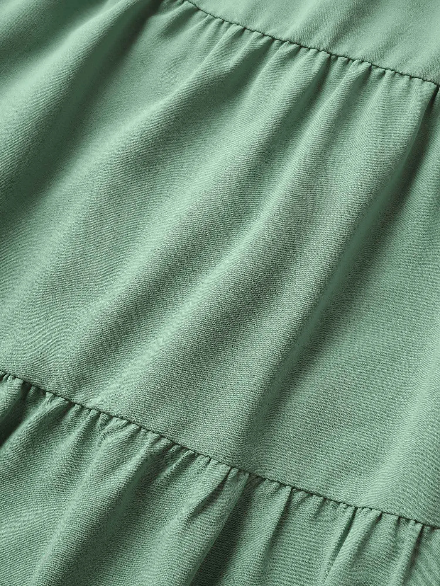 Solid Gathered Lantern Sleeve Ruffle Layered Hem Dress sold by Bloomchic product image thumbnail 5