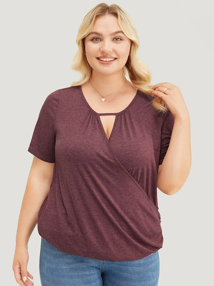 Solid Cut Out Wrap T-shirt sold by Bloomchic product image thumbnail 3