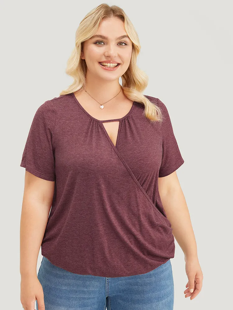 Solid Cut Out Wrap T-shirt sold by Bloomchic product image thumbnail 4