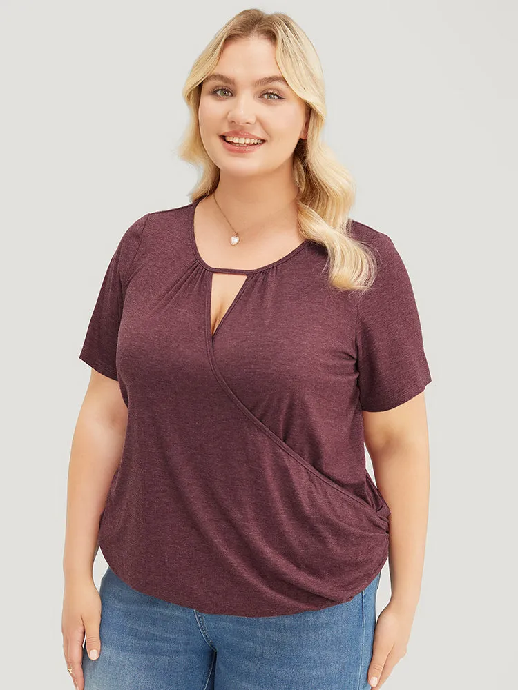 Solid Cut Out Wrap T-shirt sold by Bloomchic product image thumbnail 5