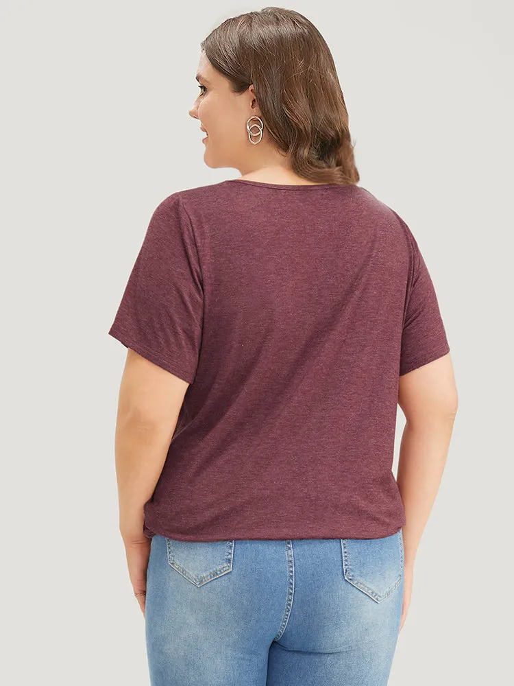 Solid Cut Out Wrap T-shirt sold by Bloomchic product image thumbnail 2