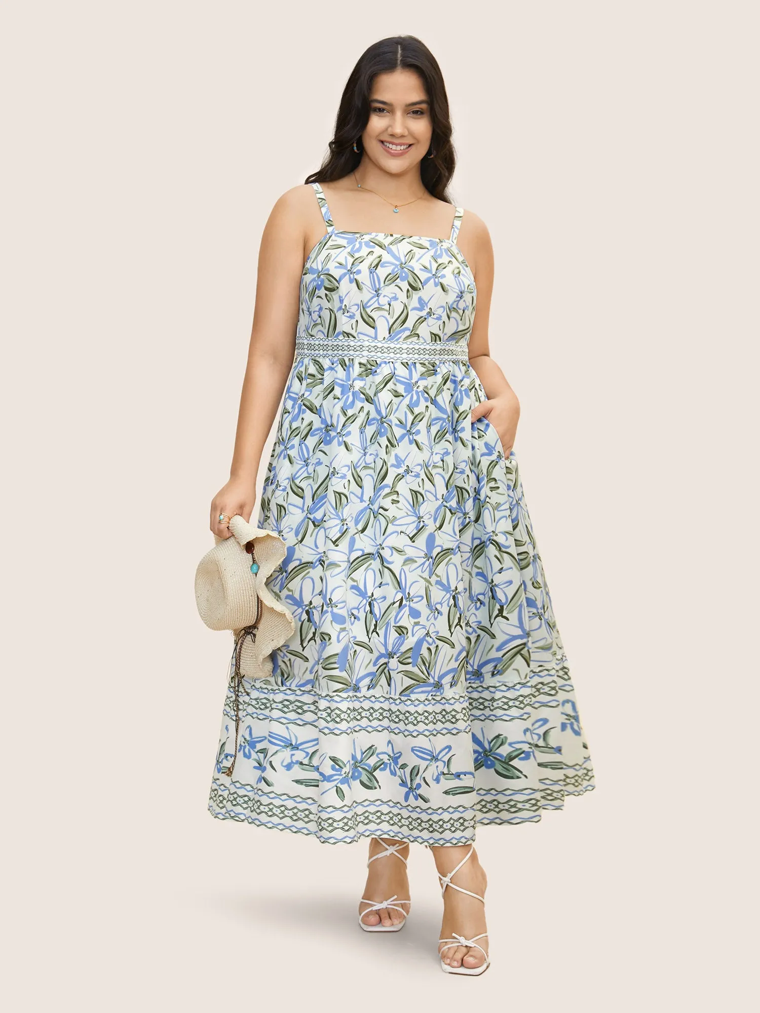 Floral Elastic Waist Pocket Maxi Dress sold by Bloomchic product image thumbnail 2