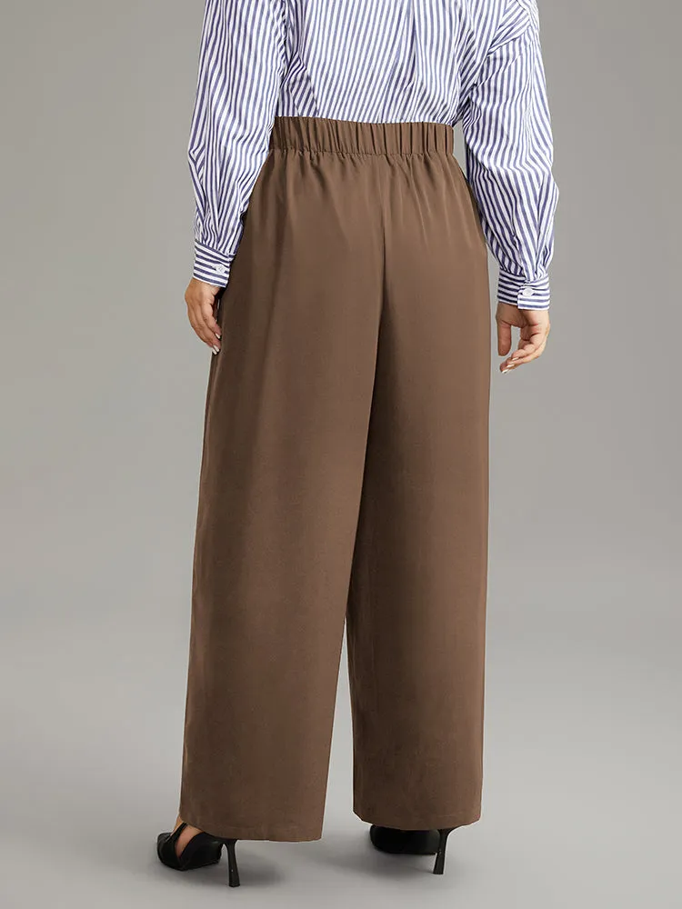 Anti-Wrinkle Solid Ties Wide Leg Pants sold by Bloomchic product image thumbnail 2