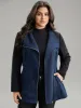 Contrast Glitter Belted Patchwork Zipper Coat sold by Bloomchic