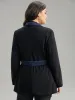 Contrast Glitter Belted Patchwork Zipper Coat sold by Bloomchic