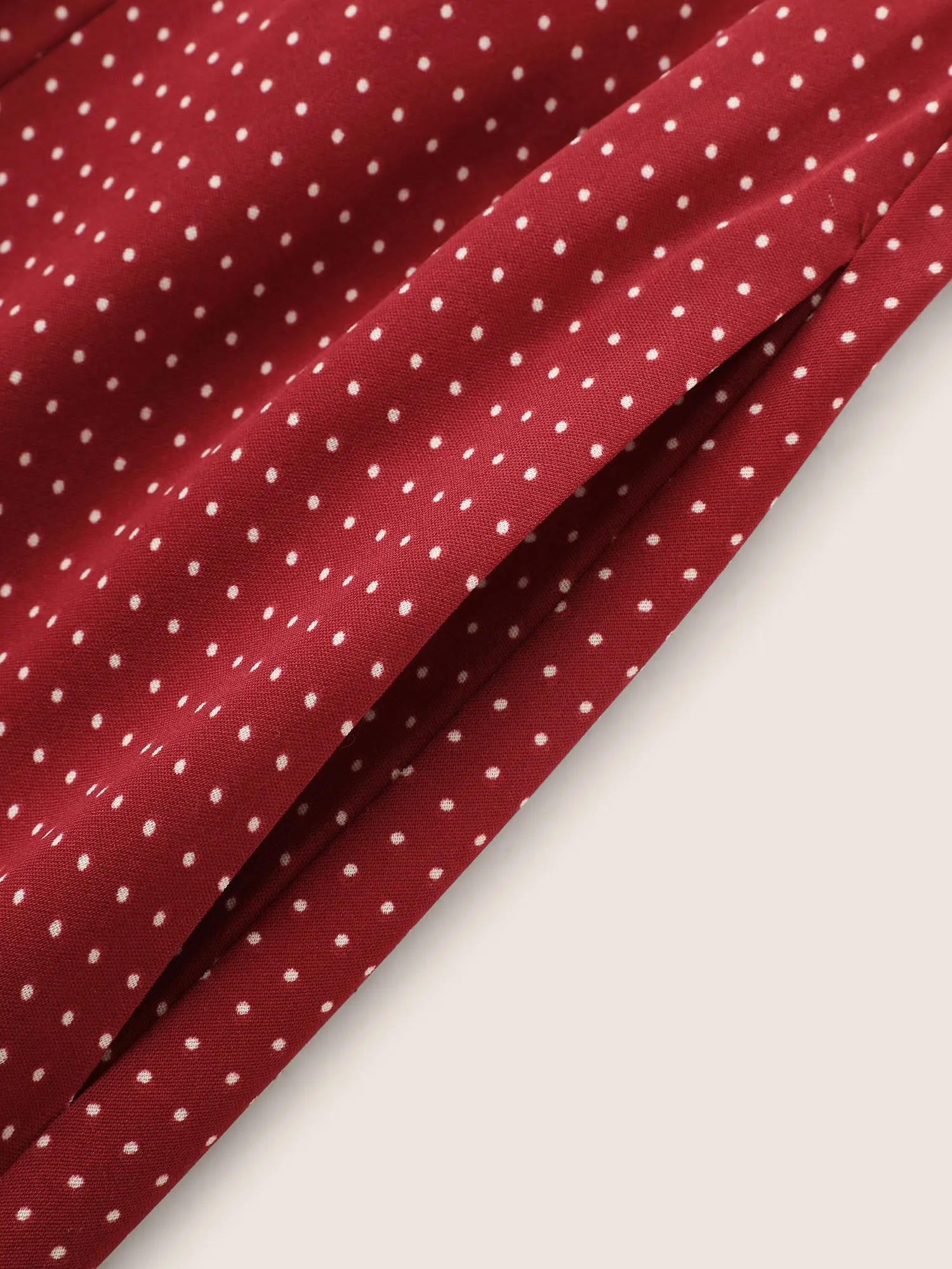 Polka Dot Overlap Collar Split Hem Dress sold by Bloomchic product image thumbnail 5