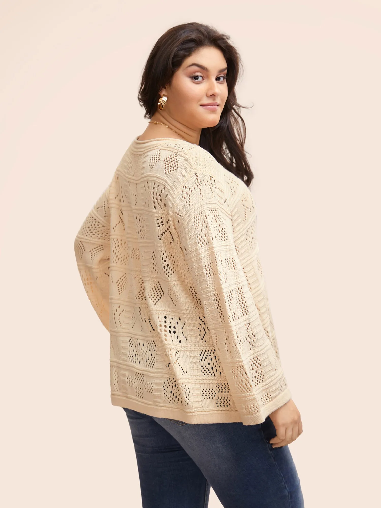 Cotton Texture Cut Out Bell Sleeve Pullover sold by Bloomchic product image thumbnail 2