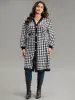 Houndstooth Button Through Contrast Trim Jacket sold by Bloomchic