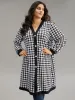 Houndstooth Button Through Contrast Trim Jacket sold by Bloomchic