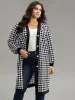 Houndstooth Button Through Contrast Trim Jacket sold by Bloomchic