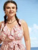 Floral Tie Knot Patchwork Ruffles Swim Dress sold by Bloomchic