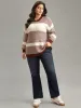 Colorblock Contrast Round Neck Elastic Cuffs Pullover sold by Bloomchic
