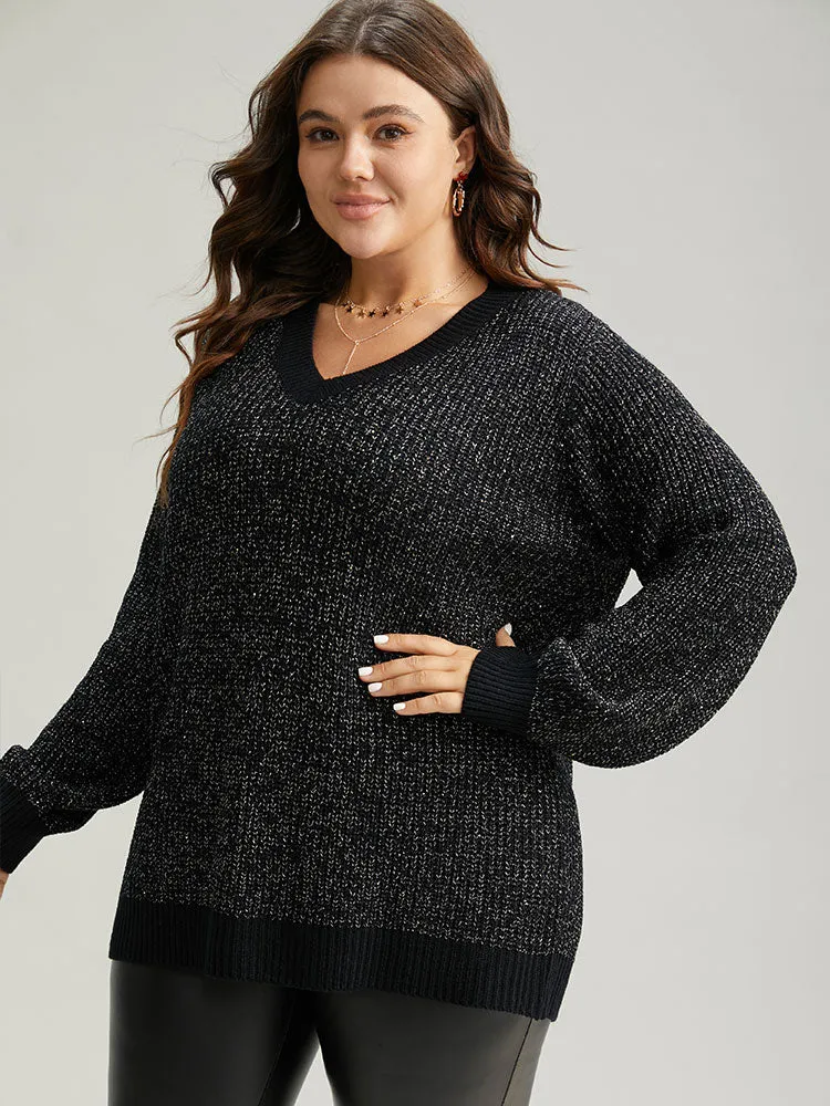 Sparkly Elastic Cuffs Loose Pullover sold by Bloomchic product image thumbnail 4