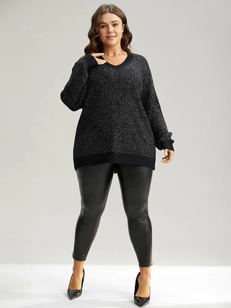 Sparkly Elastic Cuffs Loose Pullover sold by Bloomchic product image thumbnail 5