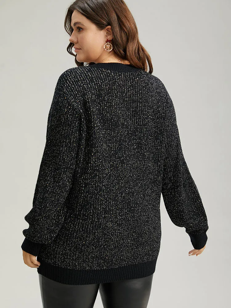 Sparkly Elastic Cuffs Loose Pullover sold by Bloomchic product image thumbnail 2