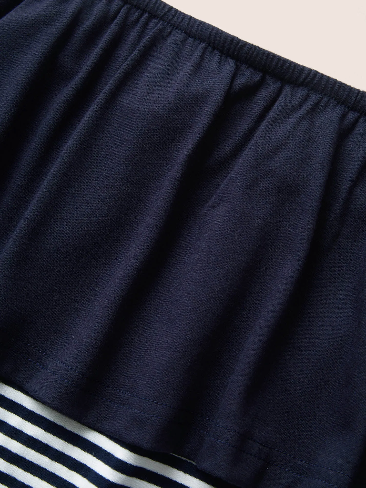 Off Shoulder Striped Patchwork Ruffles T-shirt sold by Bloomchic product image thumbnail 5