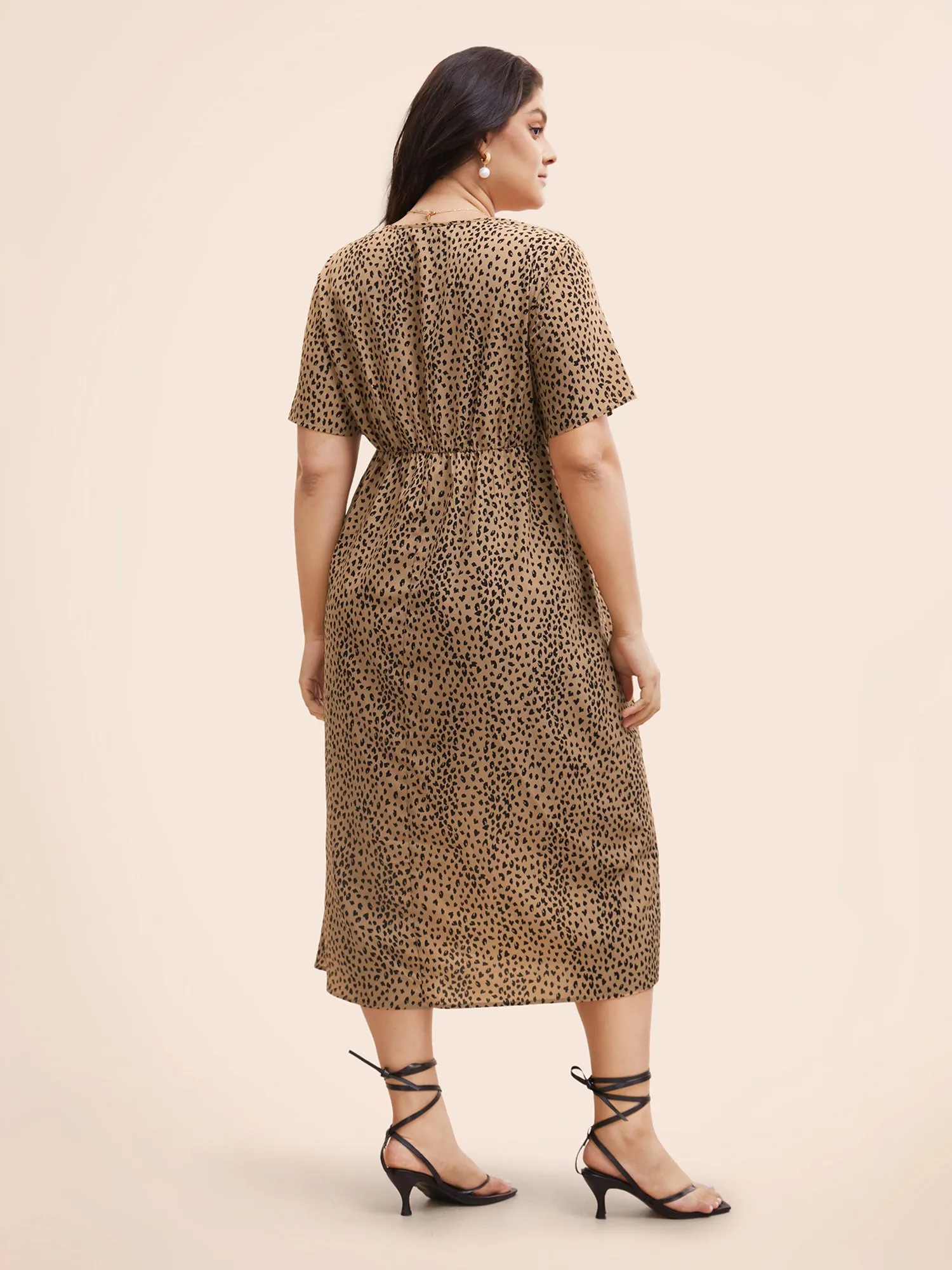 Leopard Print Heart Neckline Split Side Dress sold by Bloomchic product image thumbnail 4