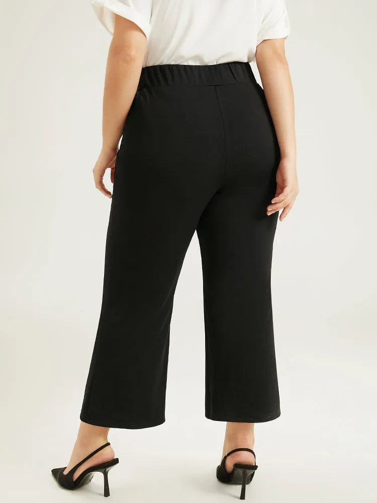 Split Front Contrast Webbing Bootcut Pants sold by Bloomchic product image thumbnail 4