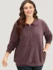 Plain O Ring Half Zip Sweatshirt sold by Bloomchic