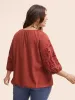 Broderie Anglaise Gathered Tie Knot Blouse sold by Bloomchic